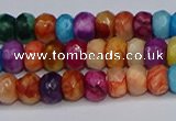 CAG9584 15.5 inches 4*6mm faceted rondelle crazy lace agate beads