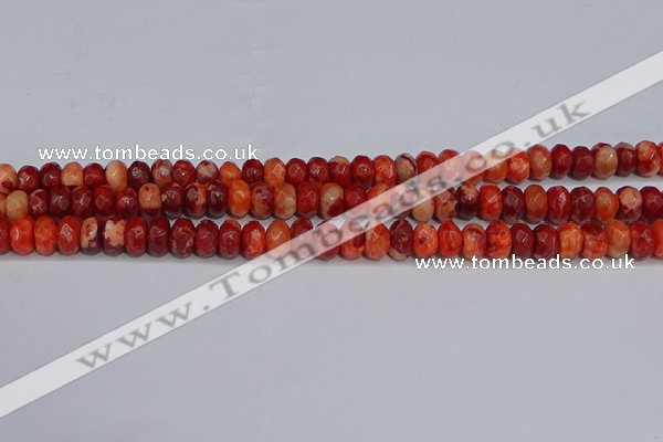 CAG9587 15.5 inches 5*8mm faceted rondelle crazy lace agate beads