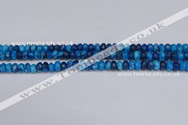 CAG9593 15.5 inches 5*8mm faceted rondelle crazy lace agate beads