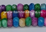 CAG9598 15.5 inches 5*8mm faceted rondelle crazy lace agate beads