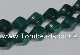 CAG960 15.5 inches 8*10mm twisted rice green agate gemstone beads