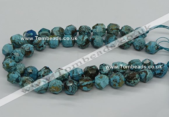 CAG9612 15.5 inches 14*16mm - 15*18mm faceted nuggets ocean agate beads