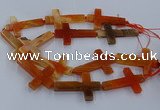 CAG9628 15.5 inches 32*48mm - 35*50mm cross dragon veins agate beads