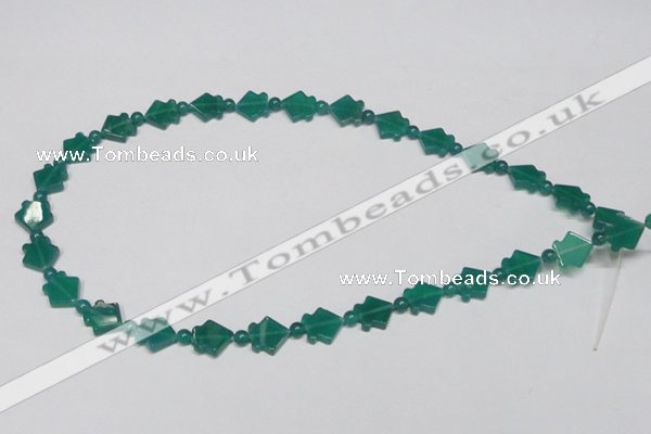 CAG963 15.5 inches 10*10mm fish green agate gemstone beads wholesale