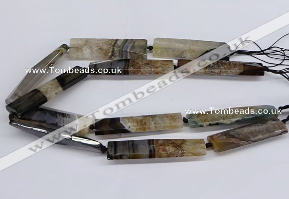 CAG9637 15.5 inches 18*55mm - 18*65mm faceted rectangle agate beads