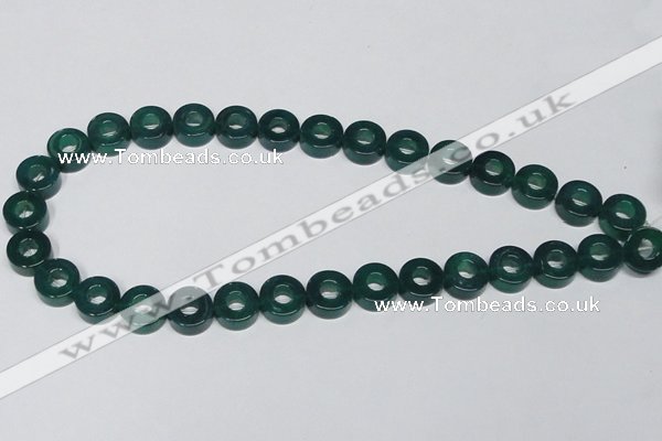 CAG964 15.5 inches 13mm donut green agate gemstone beads wholesale