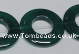 CAG965 15.5 inches 30mm donut green agate gemstone beads wholesale