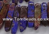 CAG9655 Top drilled 7*20mm - 9*40mm sticks ocean agate beads