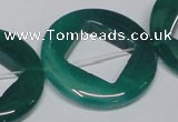 CAG966 15.5 inches 32mm donut green agate gemstone beads wholesale