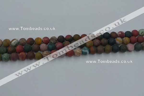 CAG9666 15.5 inches 6mm round matte ocean agate beads wholesale