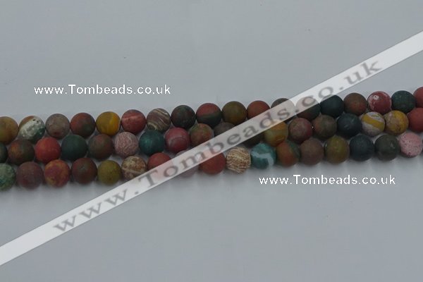 CAG9667 15.5 inches 8mm round matte ocean agate beads wholesale