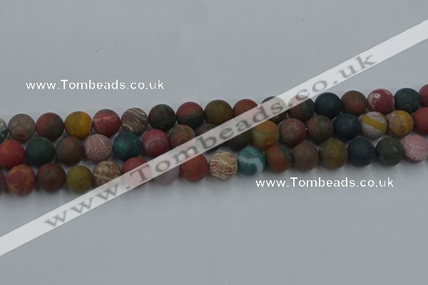 CAG9668 15.5 inches 10mm round matte ocean agate beads wholesale