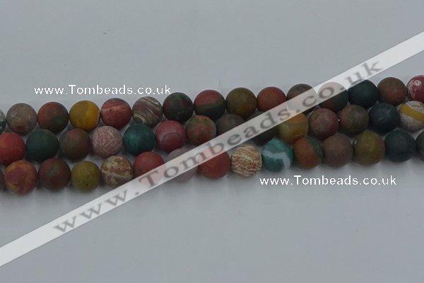 CAG9669 15.5 inches 12mm round matte ocean agate beads wholesale