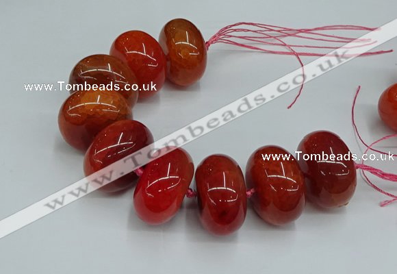 CAG9683 7.5 inches 20*35mm rondelle agate gemstone beads