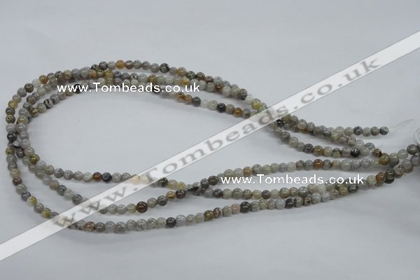 CAG970 15.5 inches 4mm round bamboo leaf agate gemstone beads