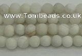 CAG9700 15.5 inches 4mm round matte grey agate beads wholesale