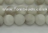 CAG9702 15.5 inches 8mm round matte grey agate beads wholesale