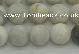 CAG9703 15.5 inches 10mm round matte grey agate beads wholesale