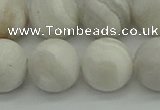 CAG9705 15.5 inches 14mm round matte grey agate beads wholesale