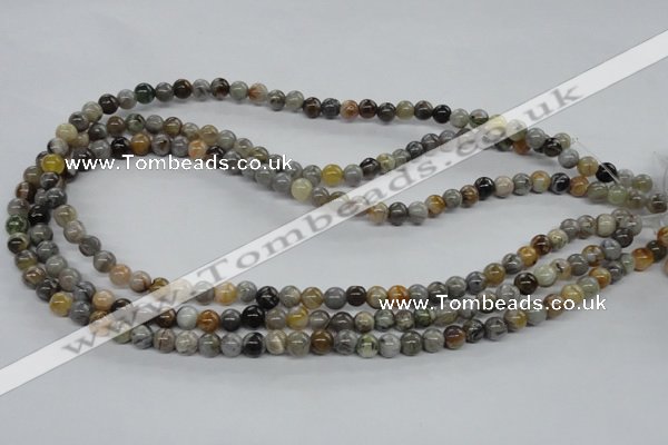 CAG971 15.5 inches 6mm round bamboo leaf agate gemstone beads