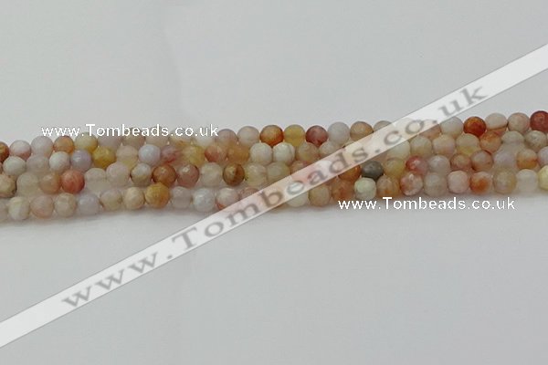 CAG9718 15.5 inches 4mm faceted round colorful agate beads