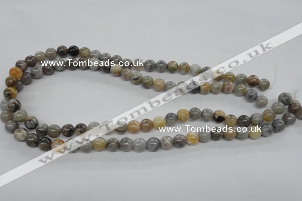 CAG972 15.5 inches 8mm round bamboo leaf agate gemstone beads