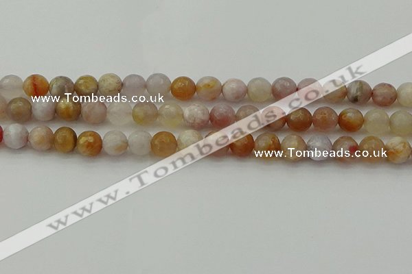 CAG9720 15.5 inches 8mm faceted round colorful agate beads wholesale