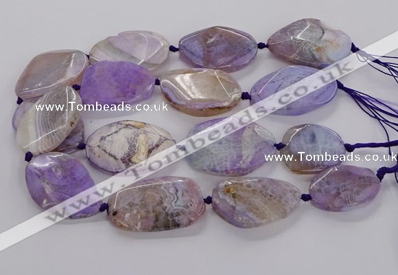 CAG9758 15.5 inches 30*35mm - 35*45mm faceted freeform agate beads