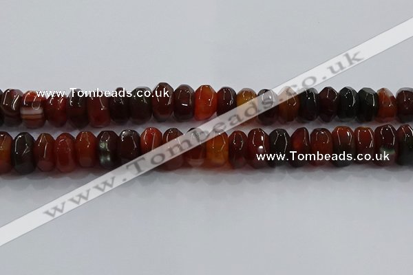 CAG9766 15.5 inches 8*16mm faceted rondelle agate gemstone beads