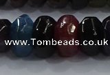 CAG9771 15.5 inches 8*16mm faceted rondelle agate gemstone beads