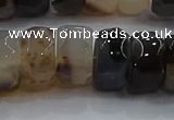 CAG9775 15.5 inches 8*16mm faceted rondelle agate gemstone beads