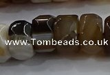 CAG9776 15.5 inches 8*16mm faceted rondelle agate gemstone beads