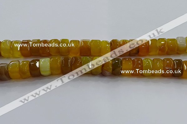 CAG9777 15.5 inches 8*16mm faceted rondelle agate gemstone beads