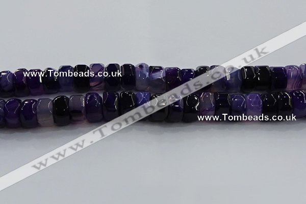 CAG9778 15.5 inches 8*16mm faceted rondelle agate gemstone beads