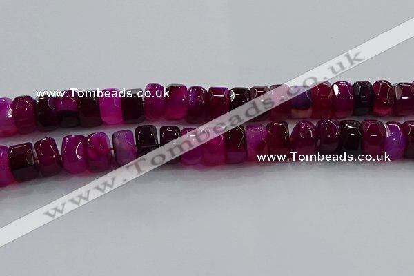 CAG9779 15.5 inches 8*16mm faceted rondelle agate gemstone beads