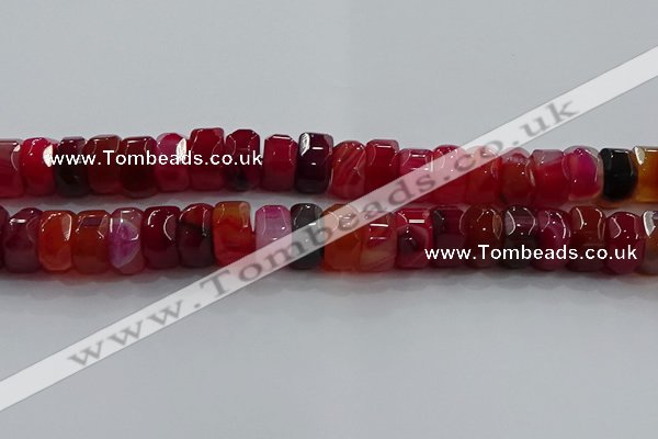 CAG9780 15.5 inches 8*16mm faceted rondelle agate gemstone beads