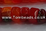 CAG9781 15.5 inches 8*16mm faceted rondelle agate gemstone beads