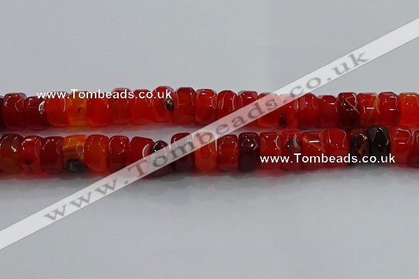 CAG9781 15.5 inches 8*16mm faceted rondelle agate gemstone beads