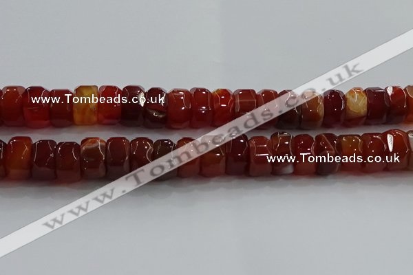 CAG9782 15.5 inches 8*16mm faceted rondelle agate gemstone beads