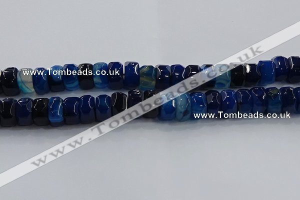 CAG9785 15.5 inches 8*16mm faceted rondelle agate gemstone beads