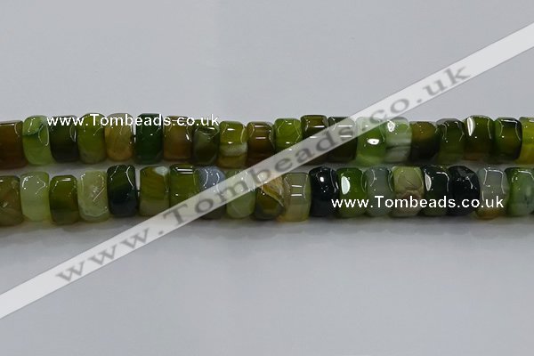 CAG9786 15.5 inches 8*16mm faceted rondelle agate gemstone beads