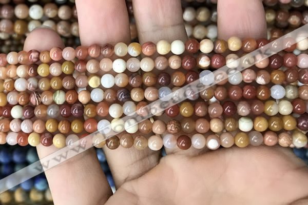 CAG9804 15.5 inches 4mm round wood agate beads wholesale