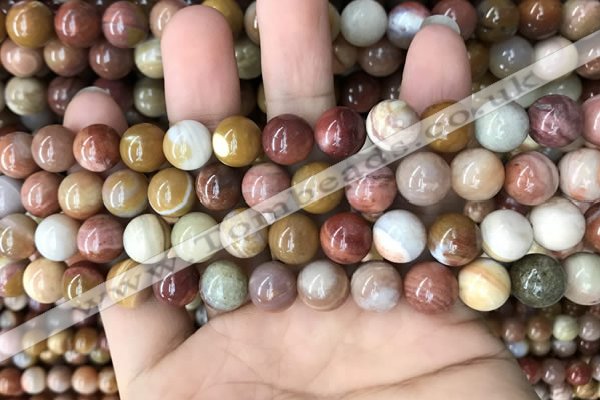 CAG9807 15.5 inches 10mm round wood agate beads wholesale