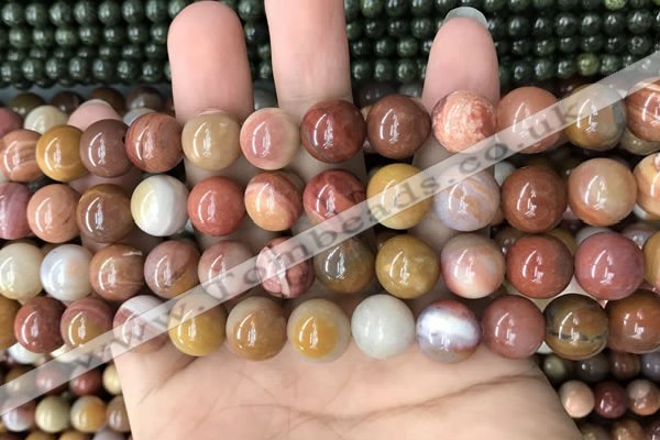 CAG9808 15.5 inches 12mm round wood agate beads wholesale