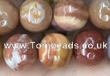 CAG9813 15.5 inches 10mm faceted round wood agate beads