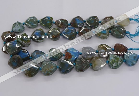 CAG9820 18*20mm - 25*30mm faceted freefrom dragon veins agate beads