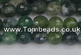 CAG9824 15.5 inches 6mm faceted round moss agate beads