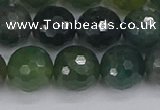 CAG9827 15.5 inches 12mm faceted round moss agate beads