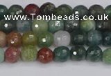 CAG9830 15.5 inches 4mm faceted round Indian agate beads