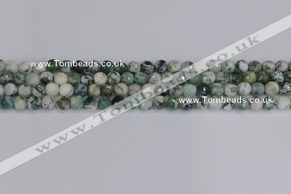 CAG9838 15.5 inches 6mm faceted round tree agate beads